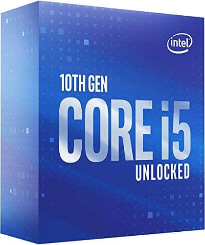 Intel 10 gen Core i5-10600K unlocked processor box.